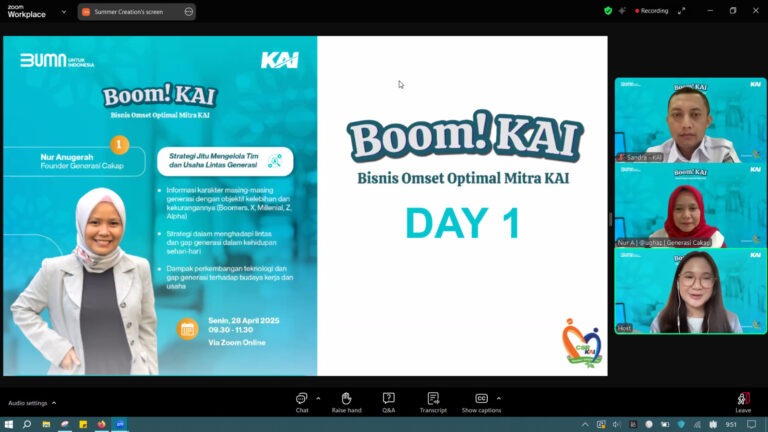 KAI Dorong Pertumbuhan UMKM Lewat Pelatihan BOOM! KAI dan MiKA Next Class
